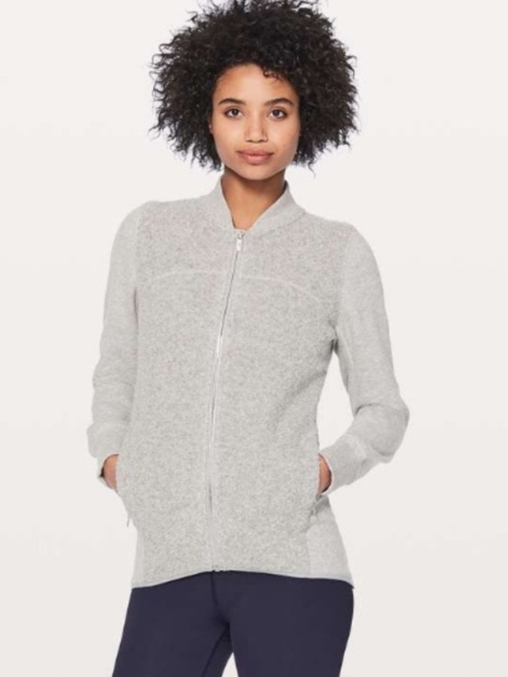 Lululemon Stand Out Sherpa Jacket Heathered Core Light Grey / Silver Drop